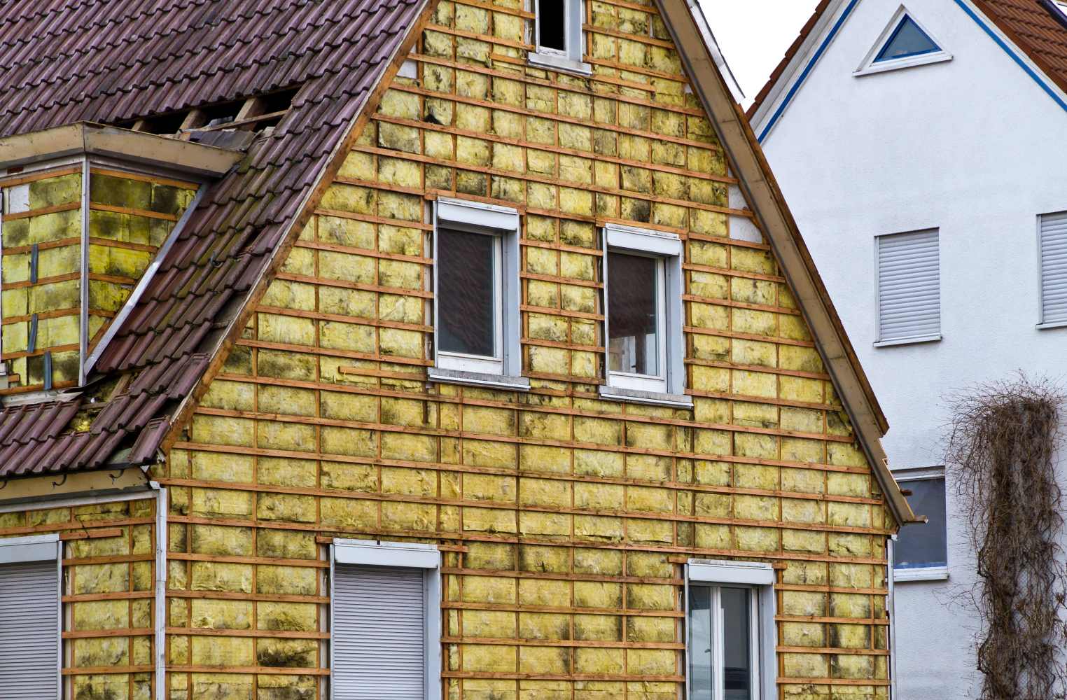 Fassade mit neuer Dämmung